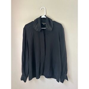 Sonya Ratay Vintage Black Blouse Cowl Neck Long Sleeve Top Women's‎ Size 12